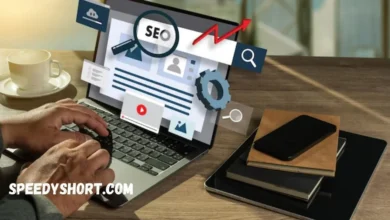 Speedyshort.com logo and interface showcasing its URL shortening and management features."